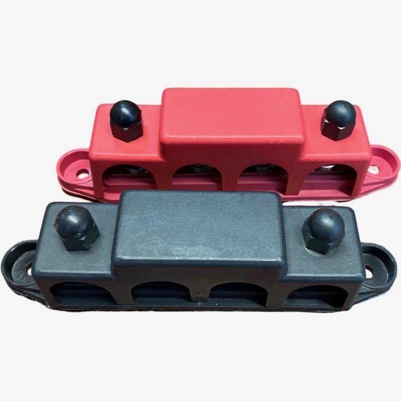 Dual Row Bus Bar 12V 250A Power Distribution Block - 12 X 5/16" Terminal Studs For Battery Connections